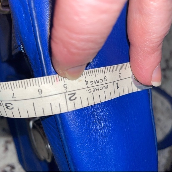 FOSSIL Riley Crossbody Shoulder Bag Purse Vivid Blue Leather 2 Latch Pockets - Picture 14 of 16